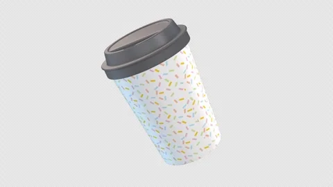 Disposable Coffee Cup Rotating on a Transparent Background. Seamless Loop. 4K Video stock 290168335