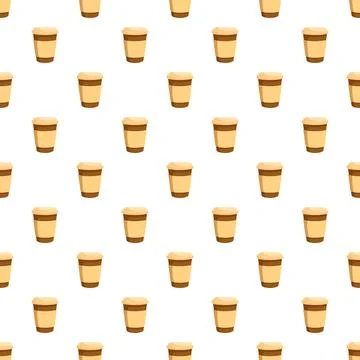 Disposable coffee cups creating seamless takeaway pattern Stock Illustration