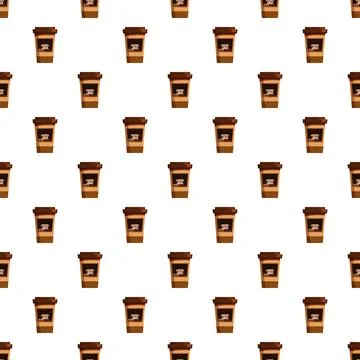 Disposable coffee cups seamless pattern texture Illustrazione stock