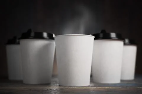 Disposable cup design. Paper cup mockup for your design. Bitter drink in a .. Stock Illustration