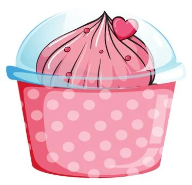 A disposable cup with a dessert Illustrazione stock