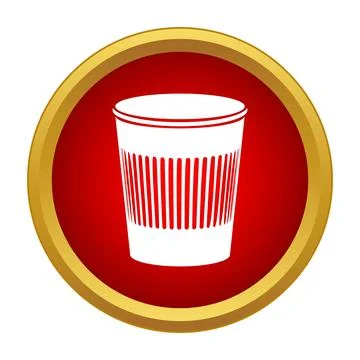 Disposable cup icon representing throwaway drink containers Stock Illustration