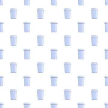Disposable cup seamless pattern for beverage design Illustrazione stock