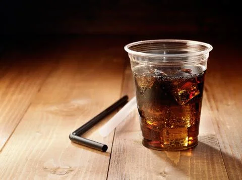 Disposable cup of soda Stock Photos