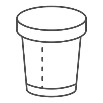 Disposable cup thin line icon. Paper cup vector illustration isolated on white Stock Illustration