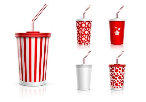 Disposable cups for beverages Stock Illustration