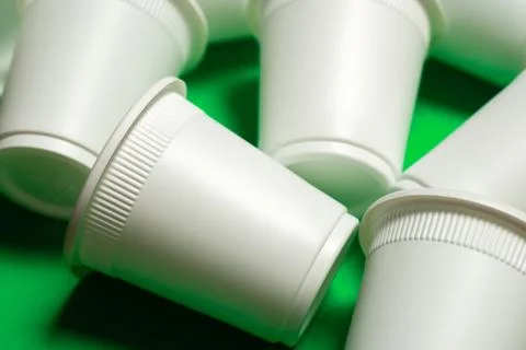 Disposable cups of corn starch Stock Photos