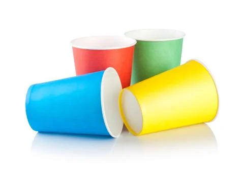 Disposable cups isolated Stock Photos