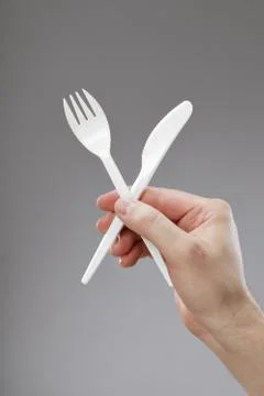 Disposable cutlery Stock Photos