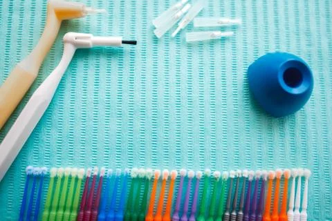 Disposable dental microbrush micro applicator - restorative dental product... Stock Photos