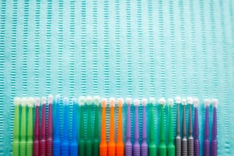 Disposable dental microbrush micro applicator - restorative dental product... Stock Photos