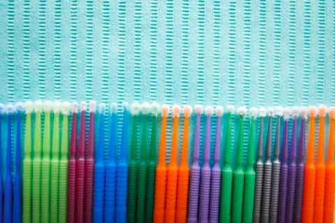 Disposable dental microbrush micro applicator - restorative dental product... Stock Photos