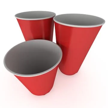 Disposable drink cups. Red paper mug Illustrazione stock