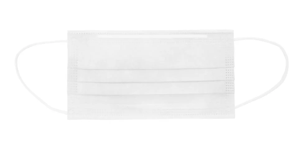 Disposable earloop 3-layer Protective face mask in white colour Stock Photos