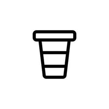 Disposable glass icon vector. Isolated contour symbol illustration Иллюстрация