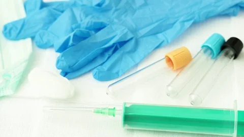 Disposable infusion set on white background Stock Footage 87542382