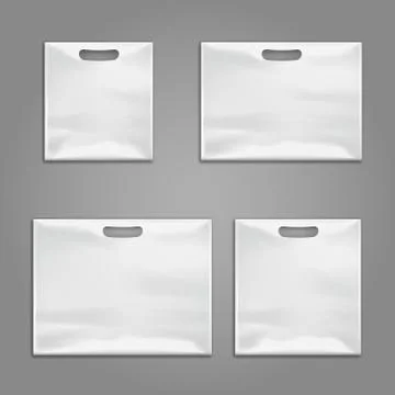 Disposable plastic bags vector templates, design mockups Ilustração Stock