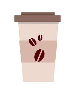 Disposable Plastic Coffee Cup Template Isolated Stock Illustration