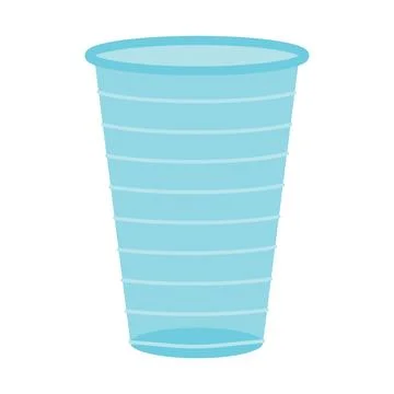 Disposable plastic cup in flat style. Vector illustration isolated on white.. Stock Illustration