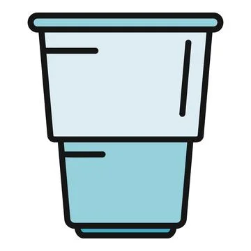 Disposable plastic cup icon for beverage container Stock Illustration