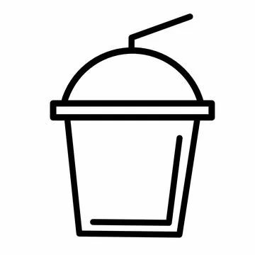 Disposable plastic cup linear icon Stock Illustration