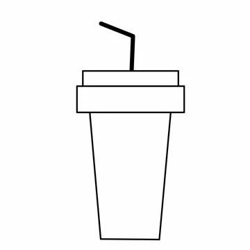 Disposable plastic cup pixel perfect linear icon.  Stock Illustration