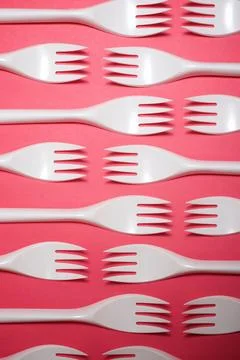 Disposable plastic cutlery 写真素材