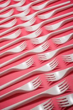Disposable plastic cutlery 写真素材