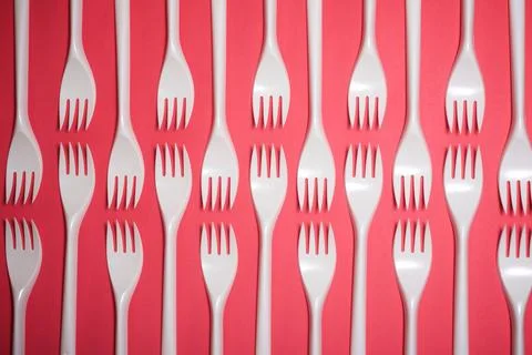 Disposable plastic cutlery 库存照片