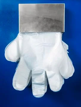 Disposable plastic gloves Stock Photos