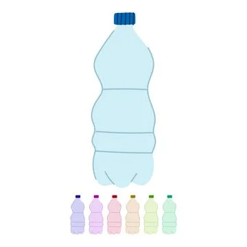 Disposable plastic water bottle vector cartoon graphic Illustrazione stock