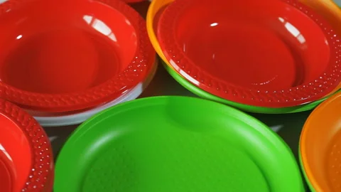 Disposable plates Stock Footage 93877645