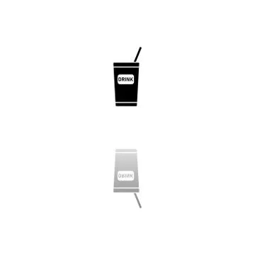 Disposable soda cup icon flat Stock Illustration