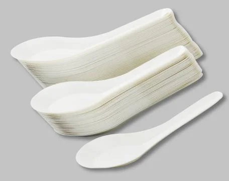 Disposable spoon 스톡 사진