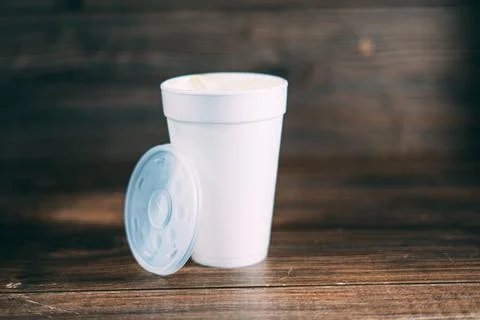 A disposable styrofoam cup Stock Photos