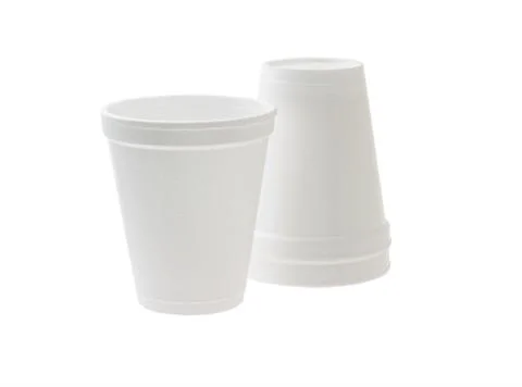 Disposable styrofoam cups Stock Photos