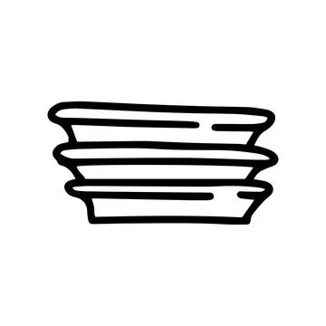 Disposable tableware line vector doodle simple icon Stock Illustration