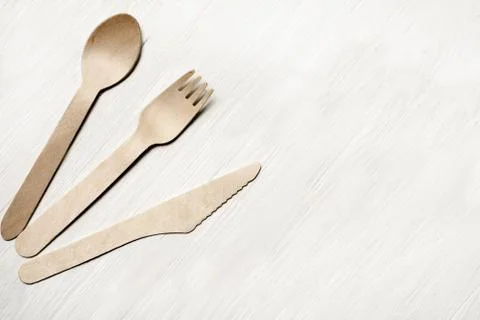 Disposable tableware from natural material Stock Photos