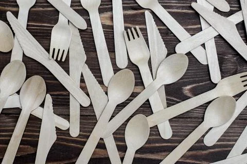 Disposable tableware from natural materials, Stock Photos