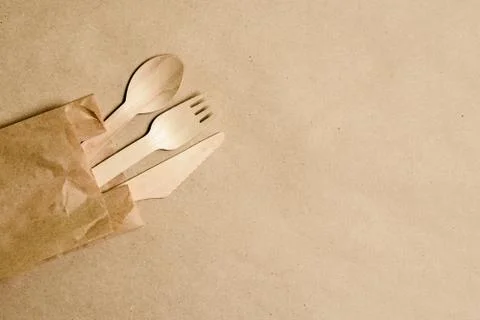 Disposable tableware from natural materials Stock Photos