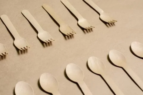 Disposable tableware from natural materials, Stock Photos