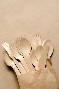 Disposable tableware from natural materials, Stock Photos