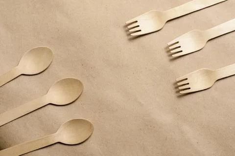 Disposable tableware from natural materials, Stock Photos