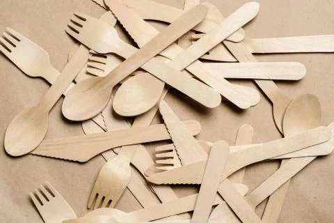 Disposable tableware from natural materials, Stock Photos