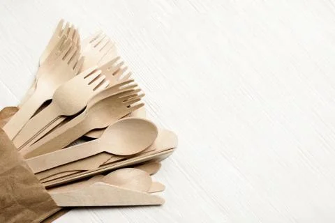 Disposable tableware from natural materials, Stock Photos