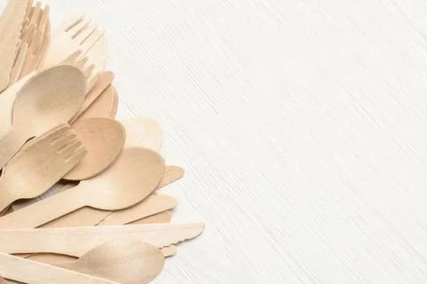 Disposable tableware from natural materials Stock Photos