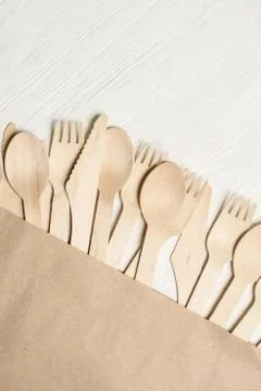 Disposable tableware from natural materials, Stock Photos