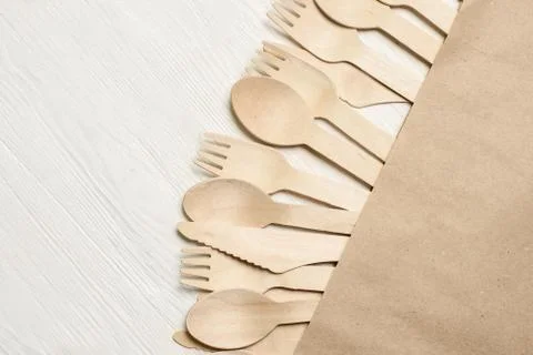 Disposable tableware from natural materials, Stock Photos