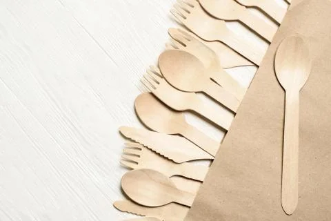 Disposable tableware from natural materials, Stock-Fotos