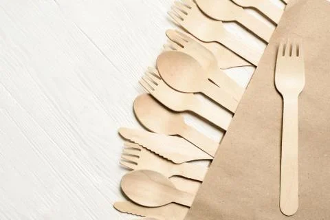 Disposable tableware from natural materials, Foto stock